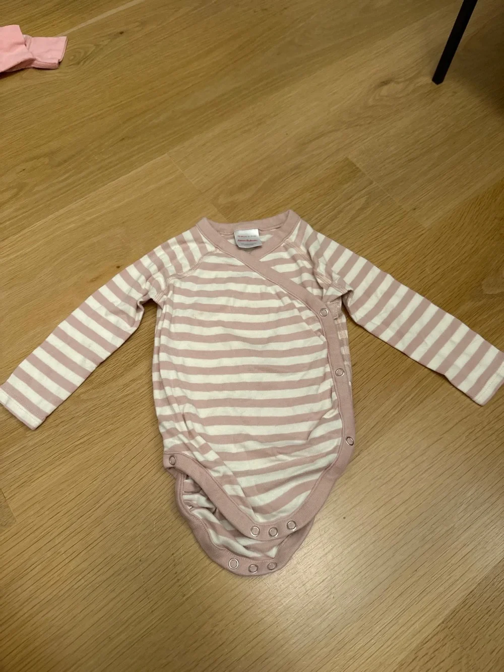Hanna Andersson Pink and White Striped Long-Sleeve One-Piece